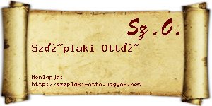 Széplaki Ottó névjegykártya